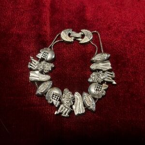 Vintage Football Charm 925 Bracelet